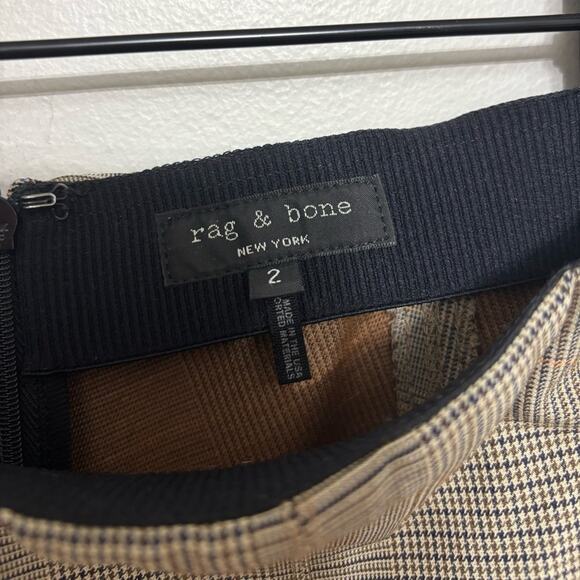 Rag & Bone Simone Plaid Jacquard Flare Pants in Beige Plaid - Size 2 - Picture 4 of 6